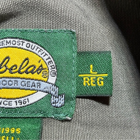 Vintage Cabela's Hunting Shirt Mens Large OD Green Canvas Elbow Patches - Picture 6 of 14